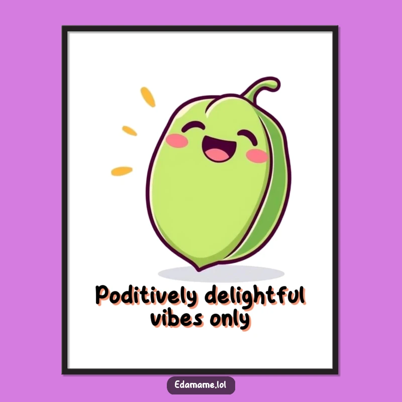 Free Printable Wall Art: Giggling Edamame Happiness for a Humorous Home Decor