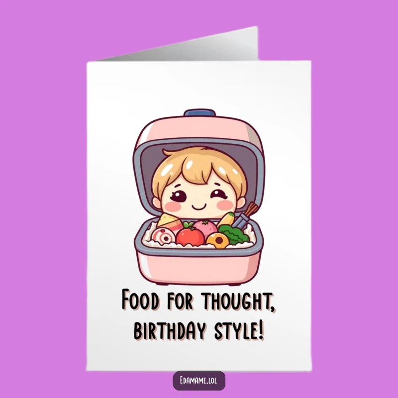 Free Printable Bento Box Birthday Card: Funny Foodie, Downloadable Greeting for Laughs