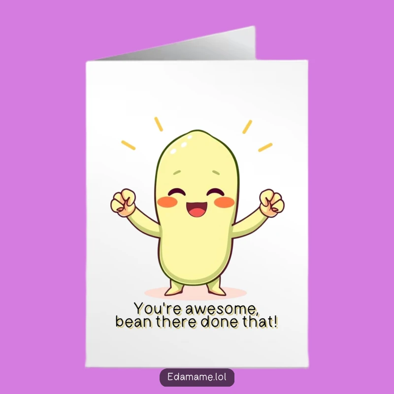 Free Printable Bday Card: Cheering Edamame - High Five Your Celebration!