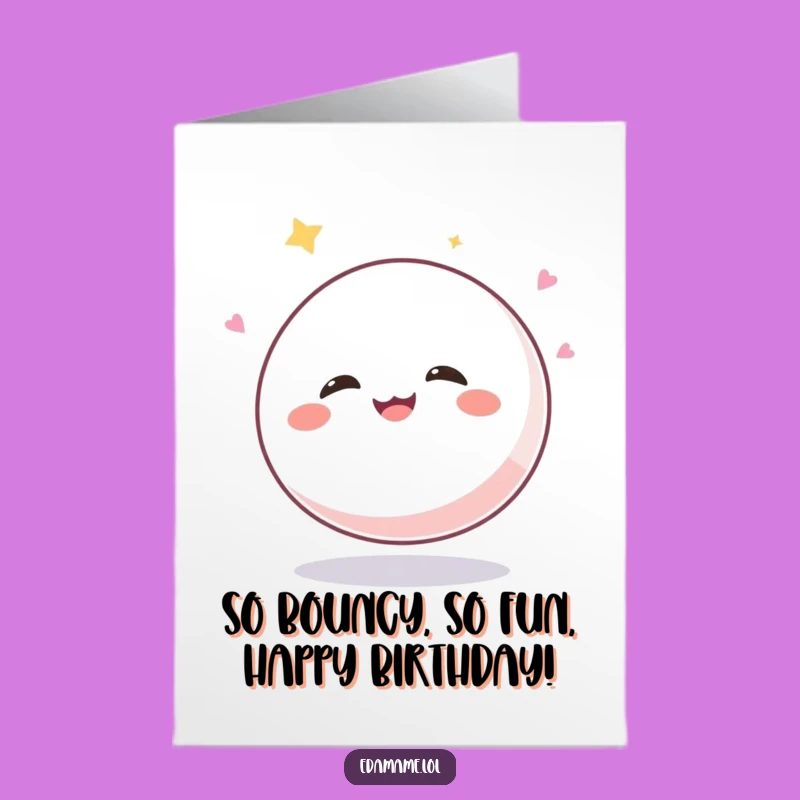 Free Printable Birthday Card: Giggling Mochi Ball - Funny Downloadable Gift for Joyful Celebrations