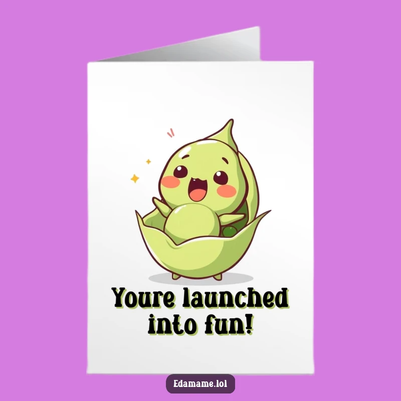 Free Printable Birthday Card: Surprised Edamame launched printable greeting card, a funny downloadable gift.