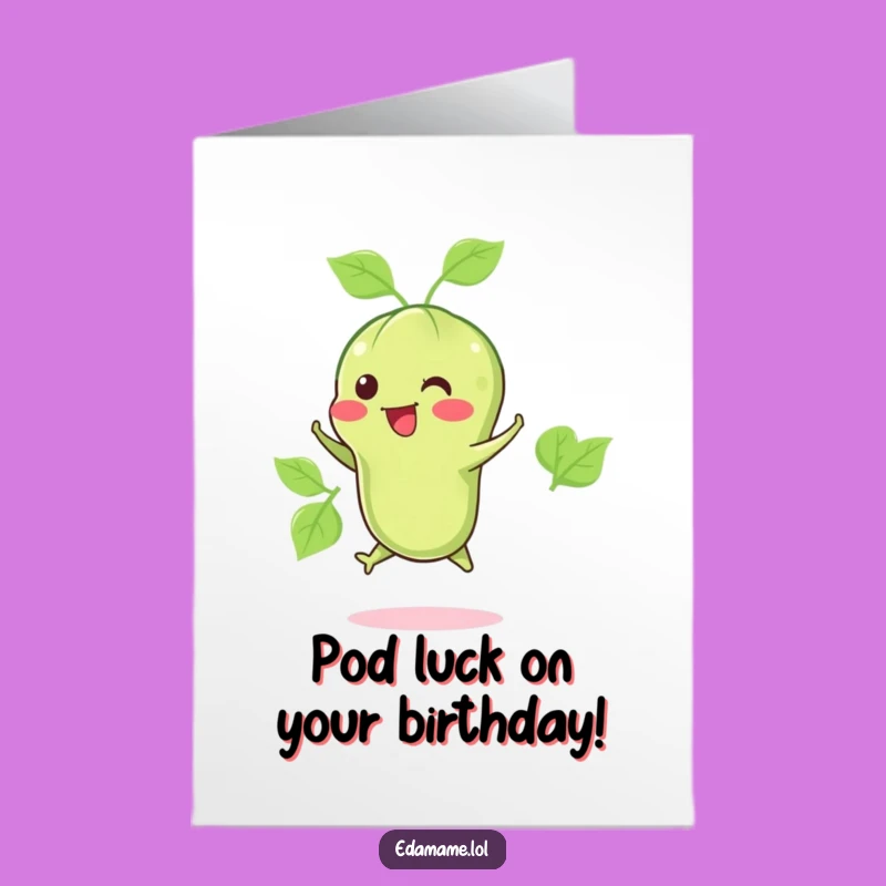 Free Printable Edamame Jump Birthday Card - Funny DIY Downloadable Gift!