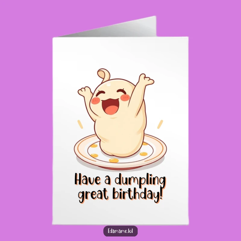 Free Printable Birthday Card: Dumpling Somersault Fun, Downloadable Humorous Greeting