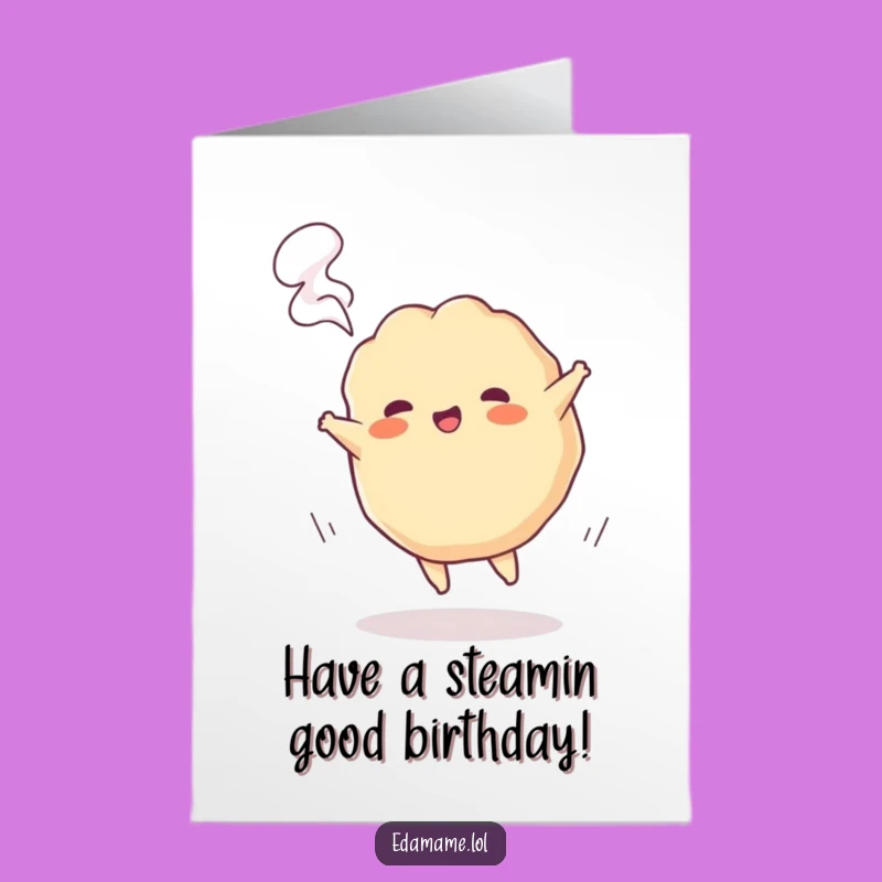 Free Printable Funny Birthday Card: Gyoza Acrobat - Hilarious Downloadable Celebration