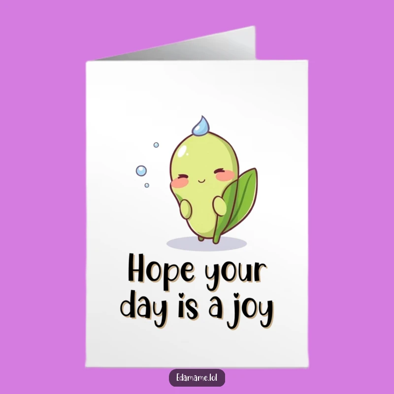 Free Printable Birthday Card: Shy Edamame Blushing for a Sweet Downloadable Gift