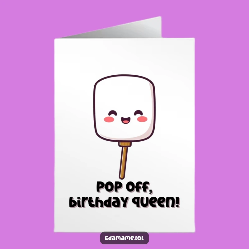 Free Printable Birthday Card: Happy Marshmallow, A Sweet & Funny Downloadable Gift