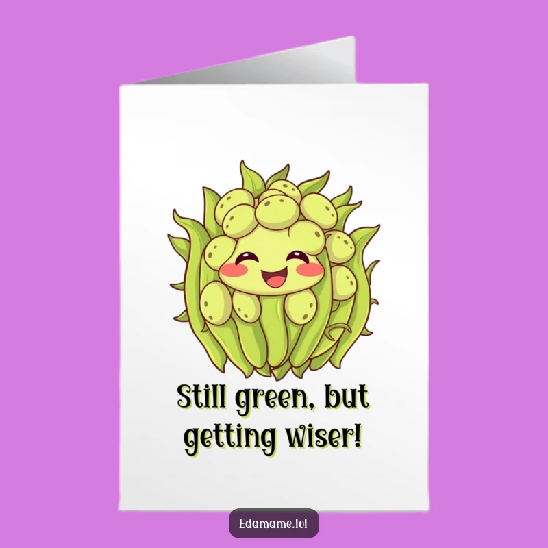Free Printable Edamame Birthday Card: Funny Wiggling Beans Downloadable Gift
