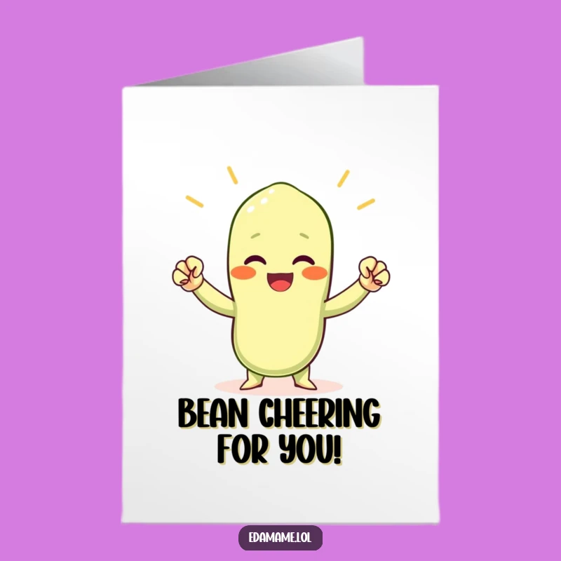 Free Printable Congrats Card: Victorious Edamame - Celebrate Your Wins!