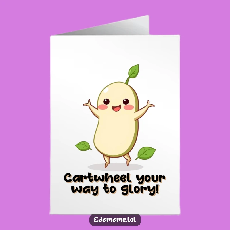 Free Printable Congrats Card: Edamame Cartwheels for Your Big Win Downloadable Gift