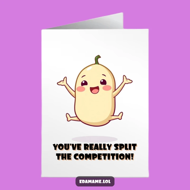 Free Printable Congrats Card: Edamame Jump, Veggie Victory, Funny Downloadable Gift