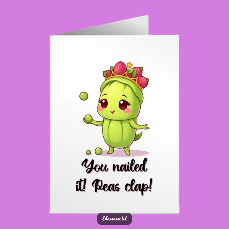 Free Printable Congrats Card: Edamame's Juggling Triumph - Downloadable Celebration