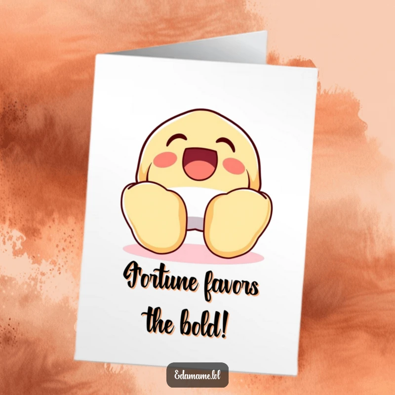 Funny Free Printable Congrats Card: A wide-mouthed laughing fortune cookie opens to share good news.