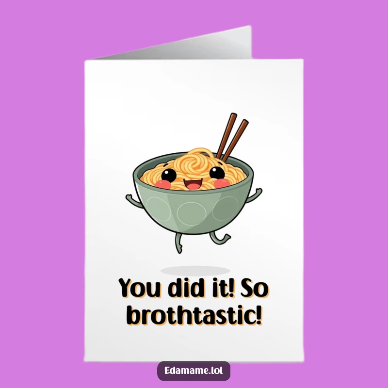 Free Printable Congrats Card: Joyful Ramen Bowl, Cheerful Downloadable Gift