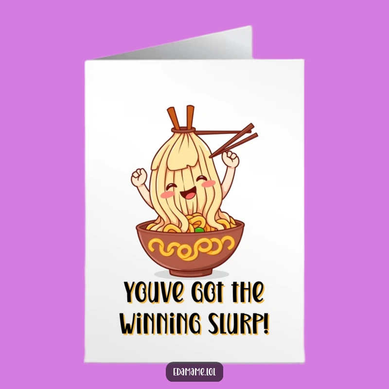 Free Printable Congrats Card: Ramen Noodle Loop Funny Downloadable Achievement Gift