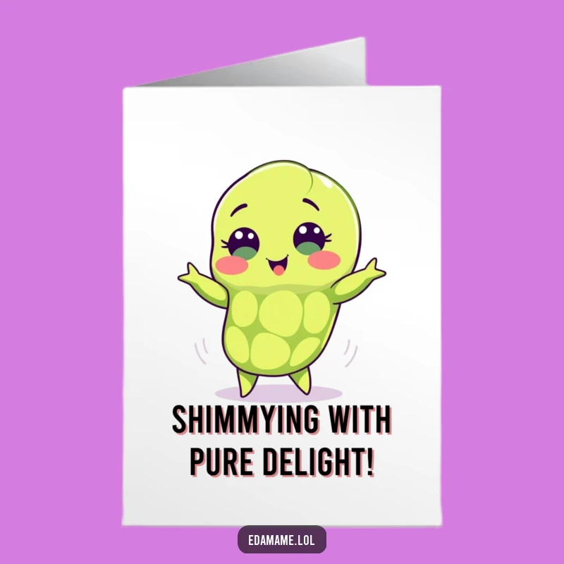 Free Printable Shimmying Edamame Congrats Card: Humorous Downloadable