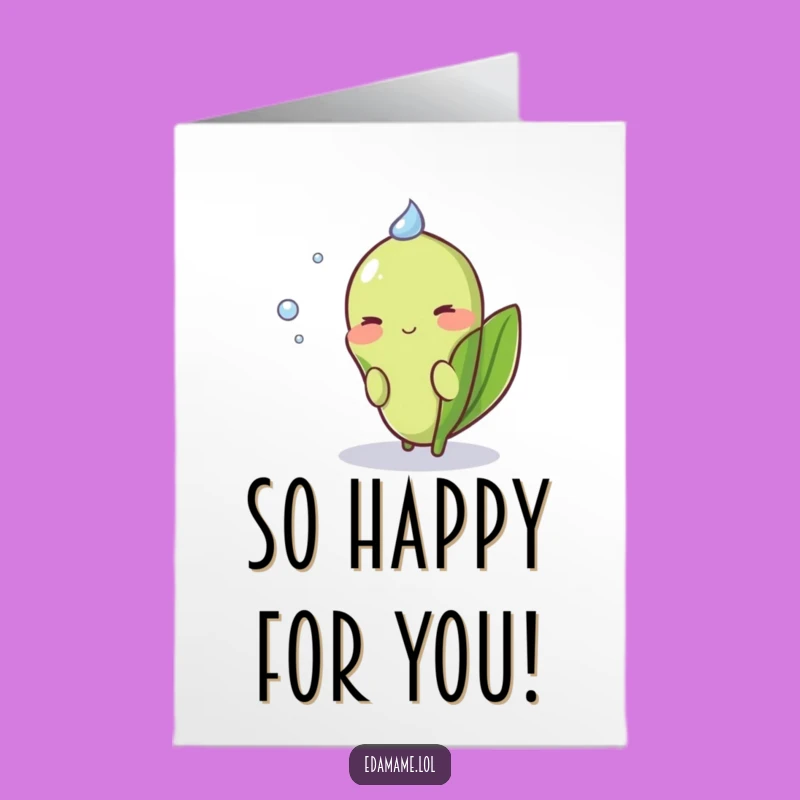 Free Printable Congrats Card: Blushing Edamame for a Modest Downloadable Gift
