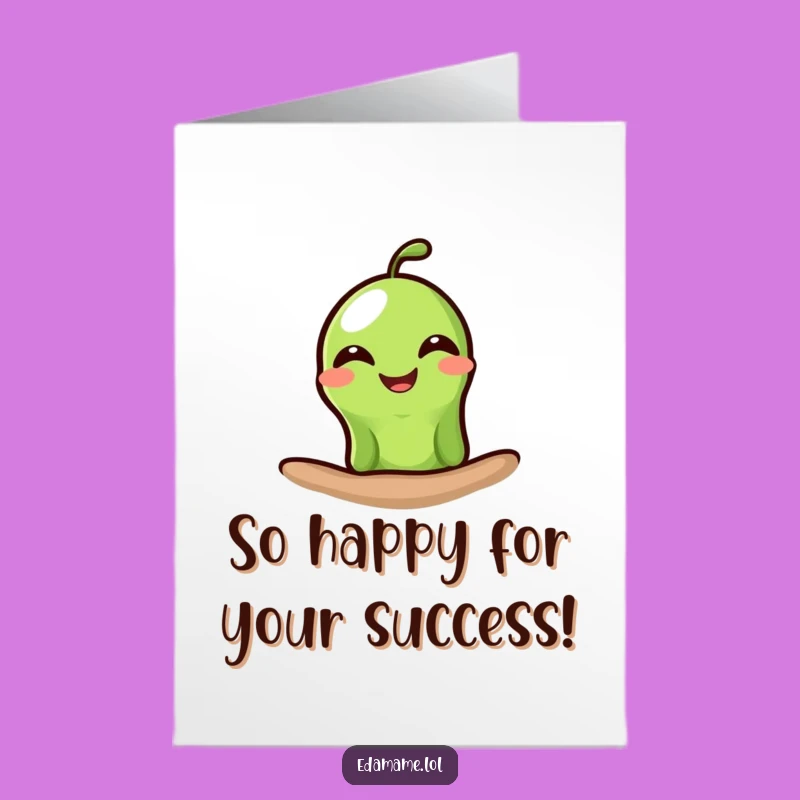 Free Printable Grinning Edamame Congrats Card: Humorous Downloadable