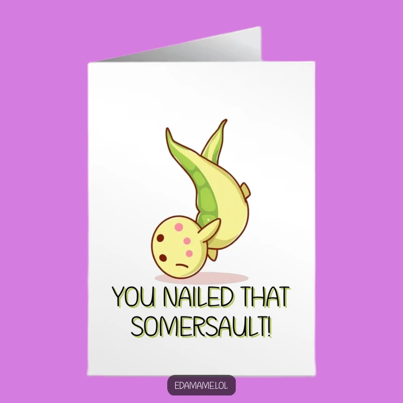 Free Printable Congrats Card: Edamame Somersault Funny Downloadable