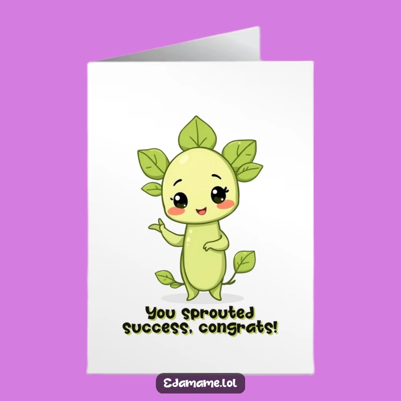 Free Printable Congrats Card: Edamame Pose, Humorous Downloadable Congratulations Gift