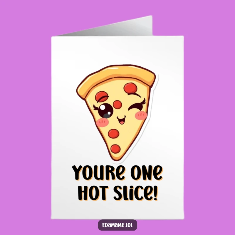 Free Printable Congrats Card: Winking Pizza Slice to Celebrate Your Awesome Achievement