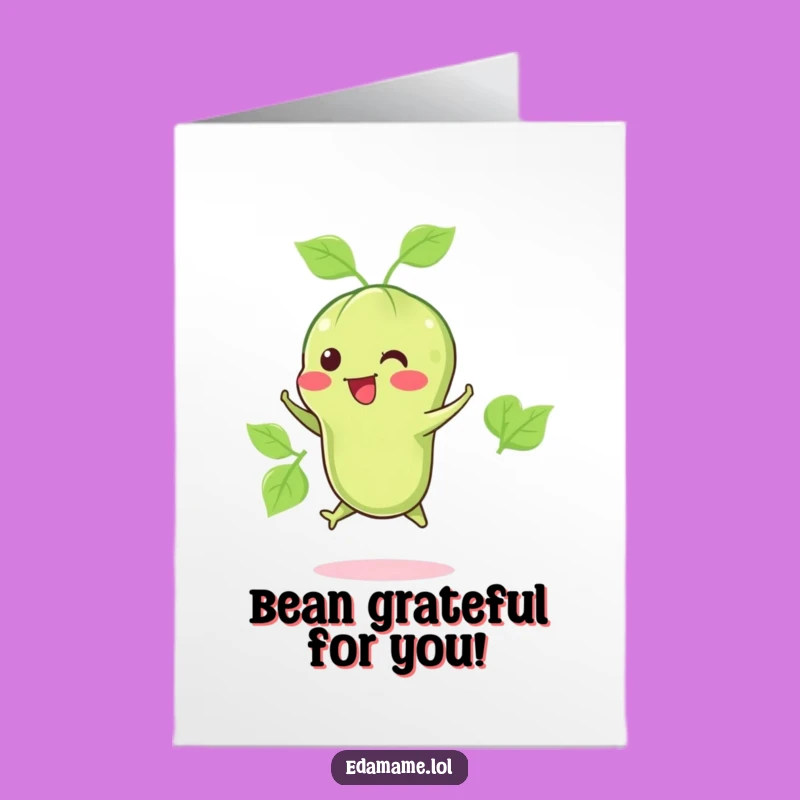 Free Printable Edamame Jump Thank You Card - Funny Downloadable Gift!