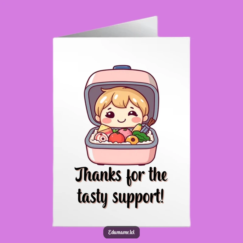 Free Printable Bento Box Thank You Card: Express Gratitude with Funny Food