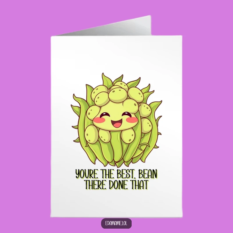 Free Printable Edamame Thank You Card: Wiggling Beans Downloadable Humorous Gift