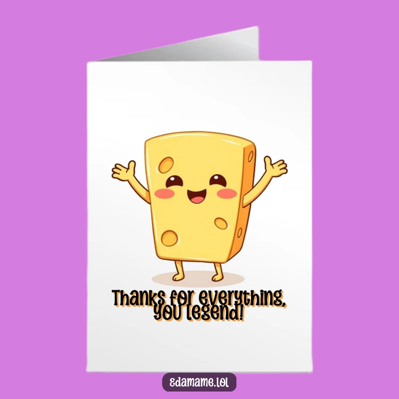 Free Printable Thank You Card: Cheesy Jig Design for a Funny, Downloadable Gesture of Gratitude