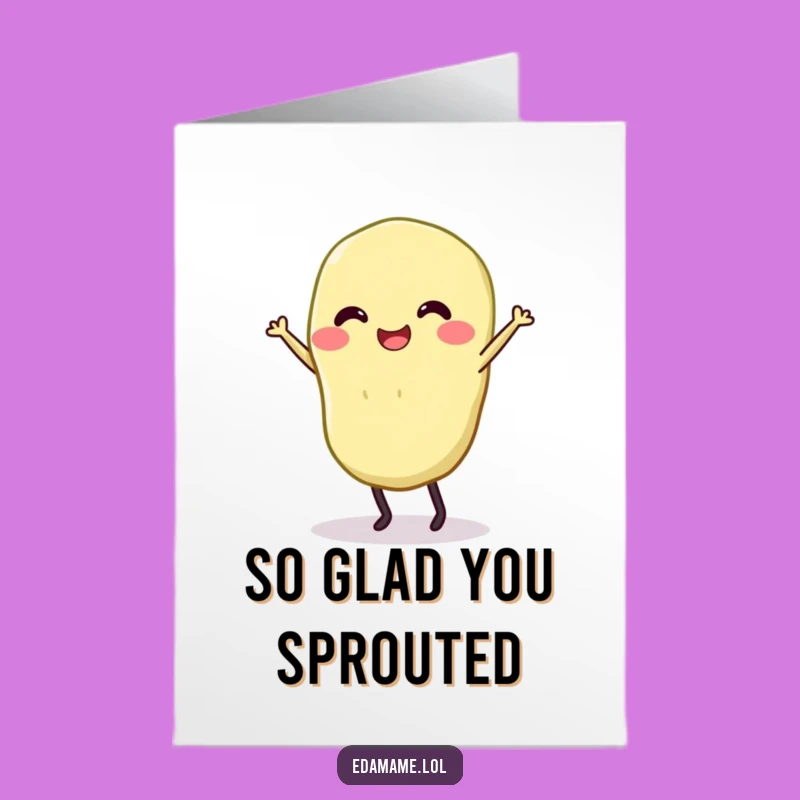 Free Printable Thank You Card: Dancing Edamame Funny Downloadable Greeting