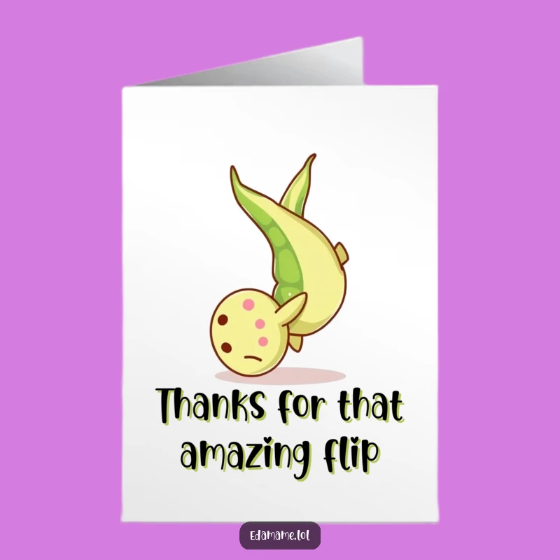 Free Printable Thank You Card: Edamame Somersault Funny Downloadable