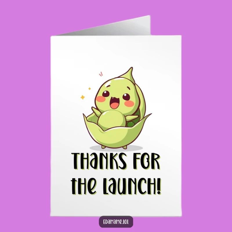 Free Printable Thank You Card: Surprised Edamame launched printable greeting card, a unique funny downloadable gift.