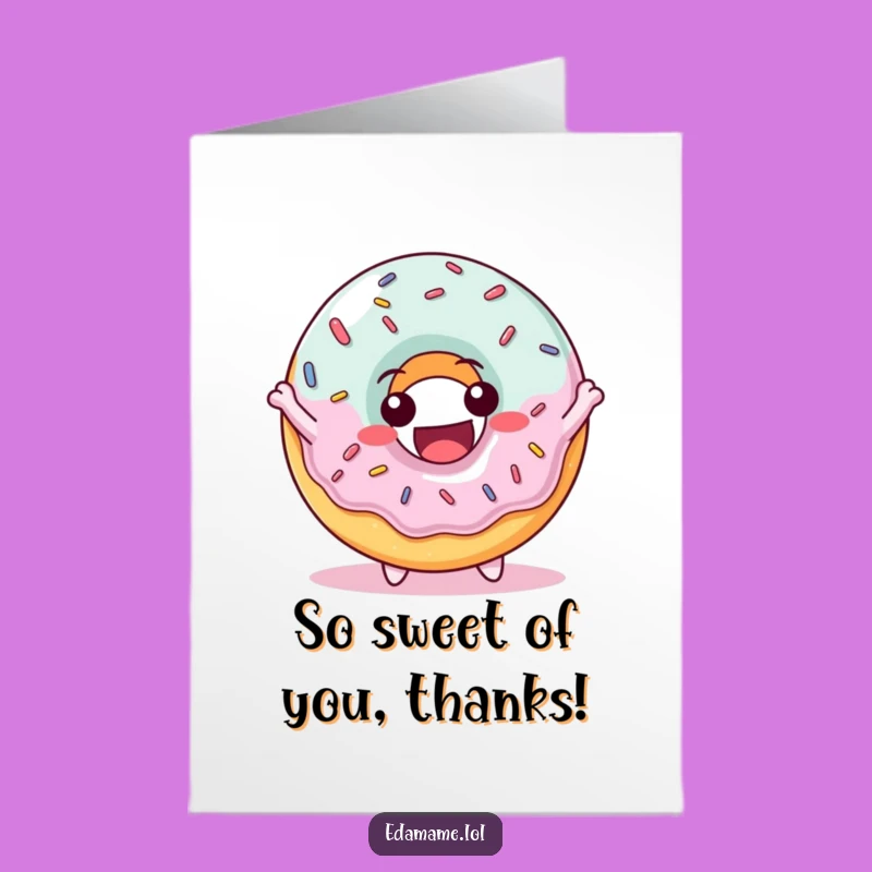 Free Printable Thank You Card: Donut Bounce Funny Downloadable Gift for Gratitude