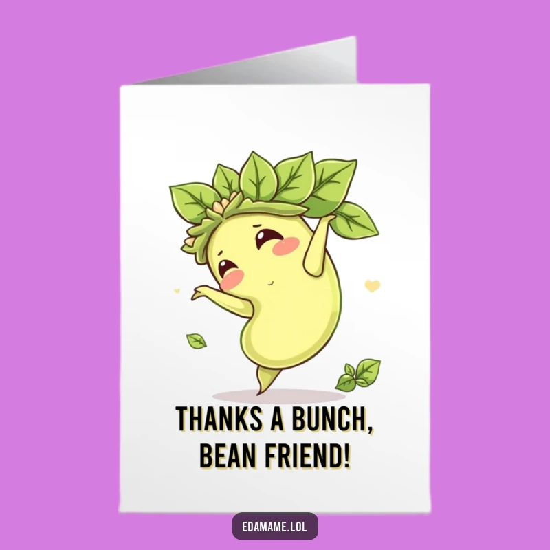 Humorous Free Printable Thank You Card: Edamame's Acrobatic Gratitude - Gift