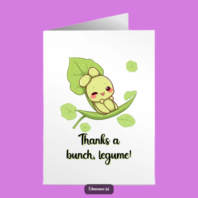 Free Printable Thank You Card: Edamame Leaf Slide Fun for Your Downloadable Gift
