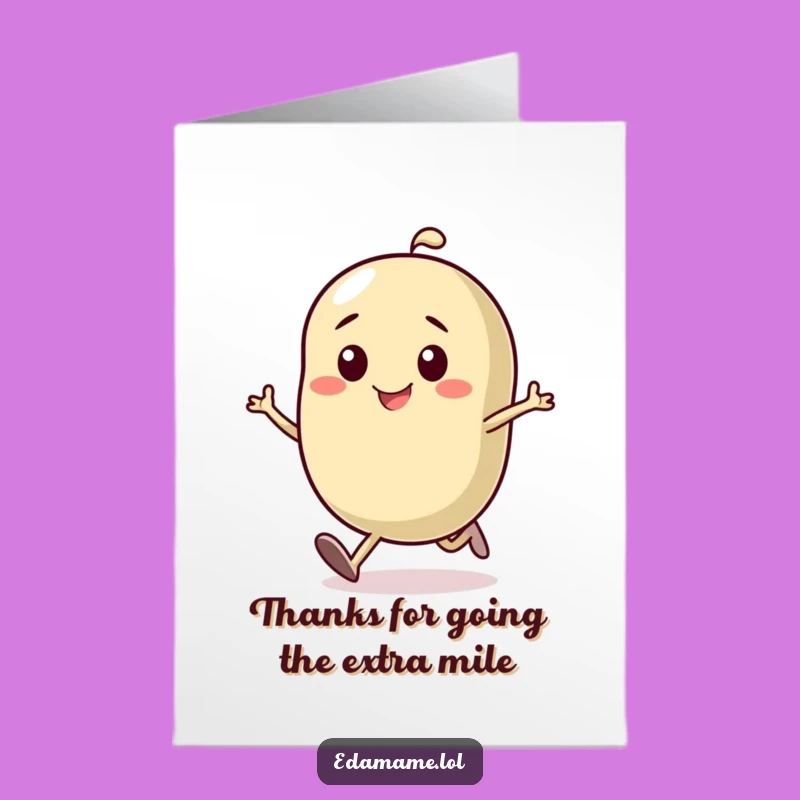 Free Printable Thank You Card: Determined Bean Runs Thanks, Funny Downloadable Gift