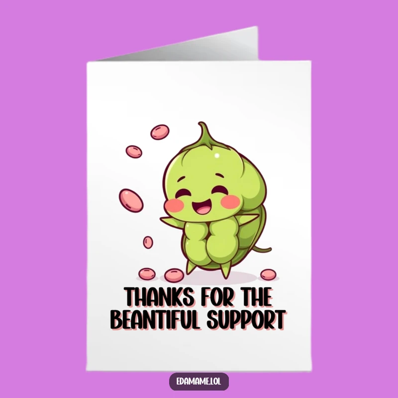 Free Printable Edamame Juggling Thank You Card - Funny Downloadable Gift for Gratitude