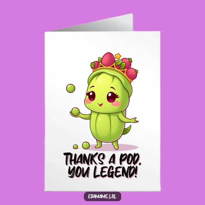 Witty Free Printable Thank You Card: Edamame Juggling Gratitude - Gift