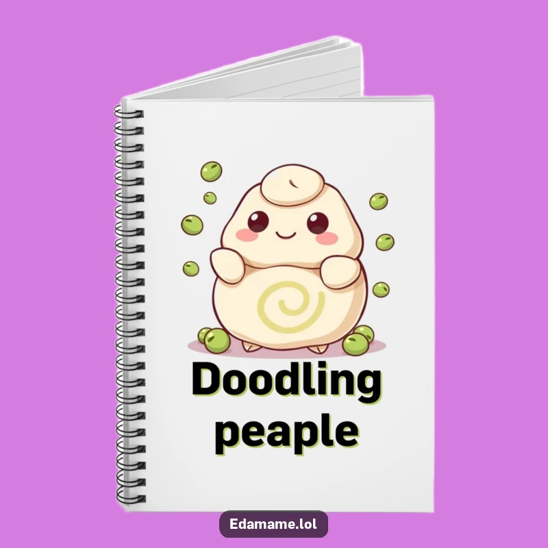 Funny Happy Dumpling Juggling Peas Notebook Jot Down Ideas with Playful Skill