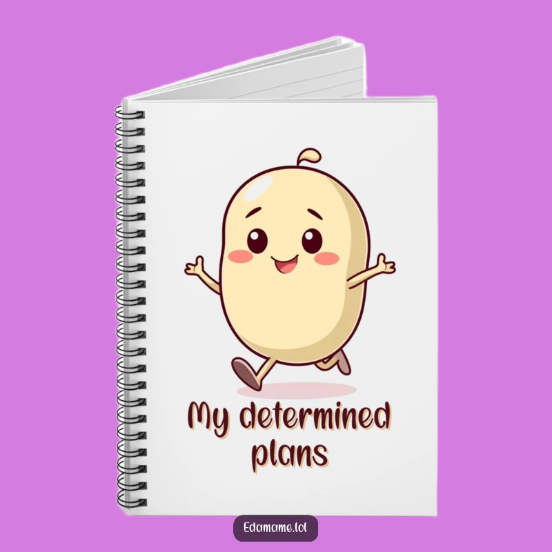 Funny Determined Bean Running Notebook: Jot Down Goals with Humor