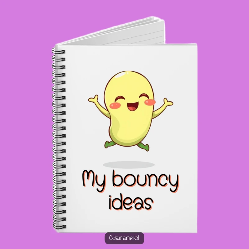 Funny Edamame Jump Notebook - Giggling Bean Journal for Ideas Gift