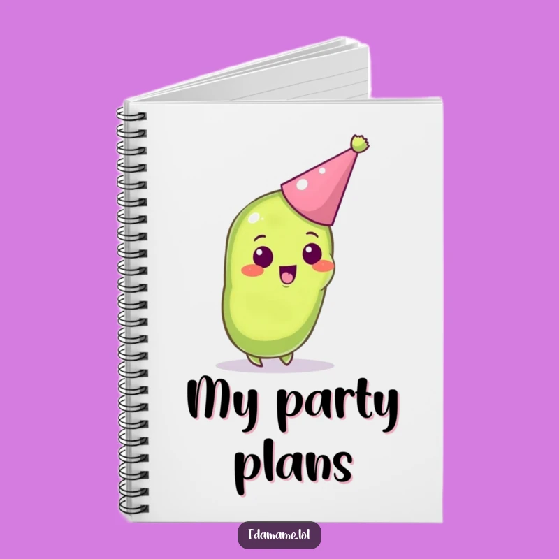 Funny Edamame Party Notebook - Festive Bean Pod Journal Gift