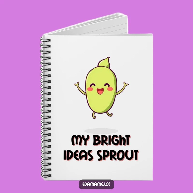 Funny Smiling Edamame Jump Notebook - Jot Down Happy Ideas