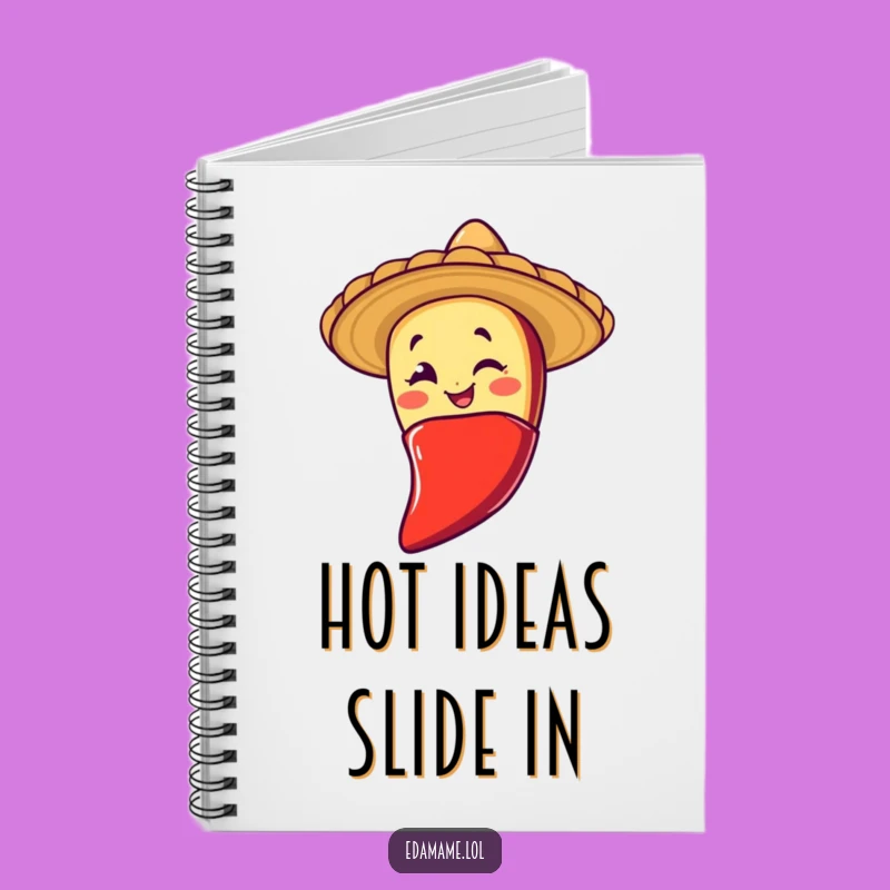 Funny Winking Taco Chili Slide Notebook Jot Down Ideas with Spicy Wit
