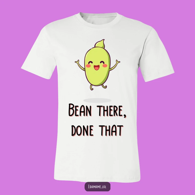 Funny Smiling Edamame Jump T-Shirt - Playful & Hilarious