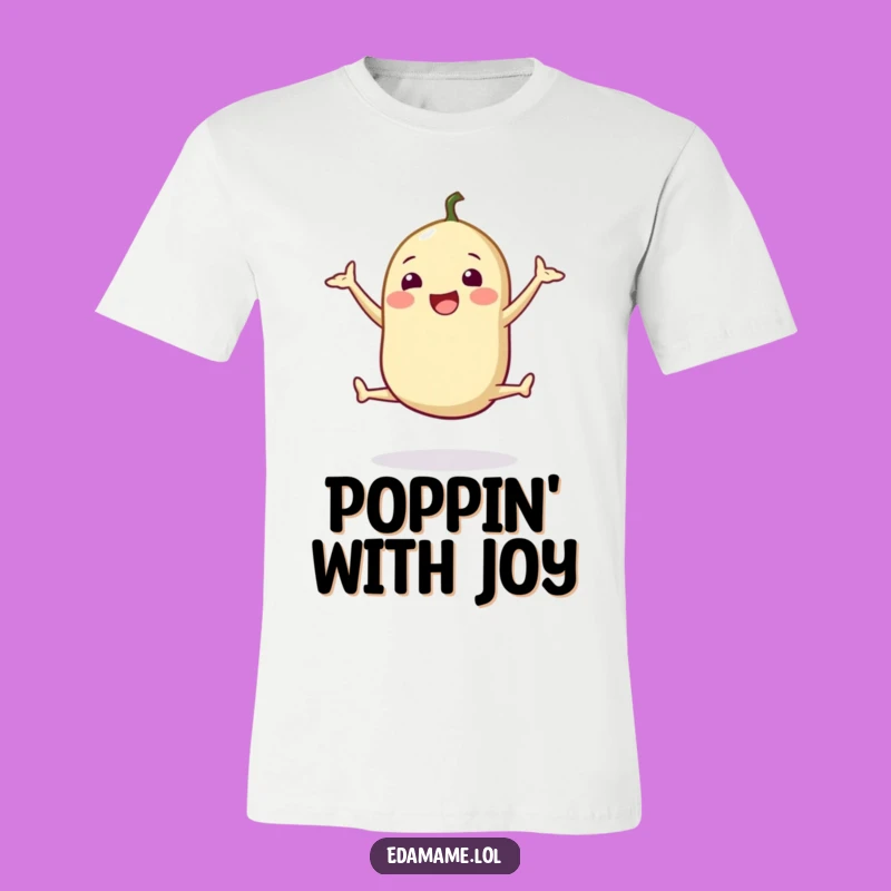 Funny Edamame Jump T-Shirt - Cheerful Veggie Power Apparel Gift!