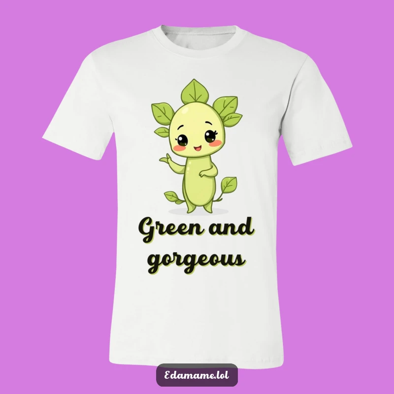 Funny Edamame Sprout Pose T-Shirt: Comical Veggie Tee, Great Gift