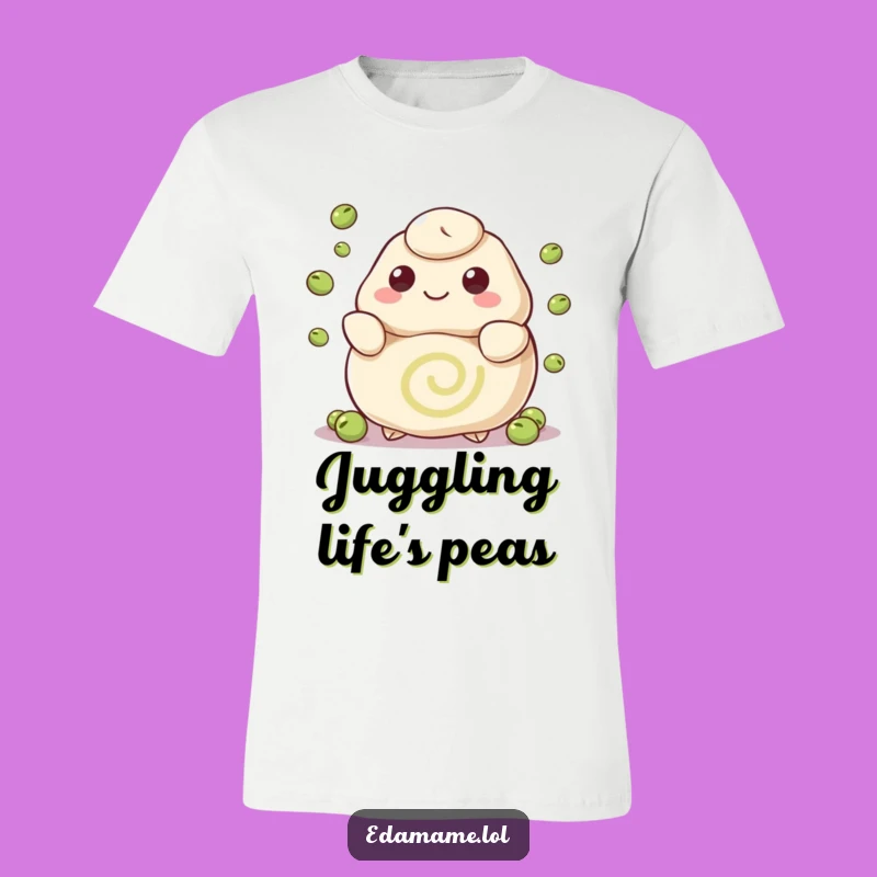 Funny Happy Dumpling Juggling Peas T-Shirt Wear Your Skillful Fun
