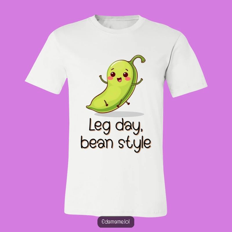 Funny Hopping Bean Pod T-Shirt: Wear This Hilarious Green Character Design!