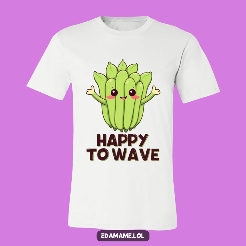 Funny Waving Edamame T-Shirt - Spread Cheer with Every Wave