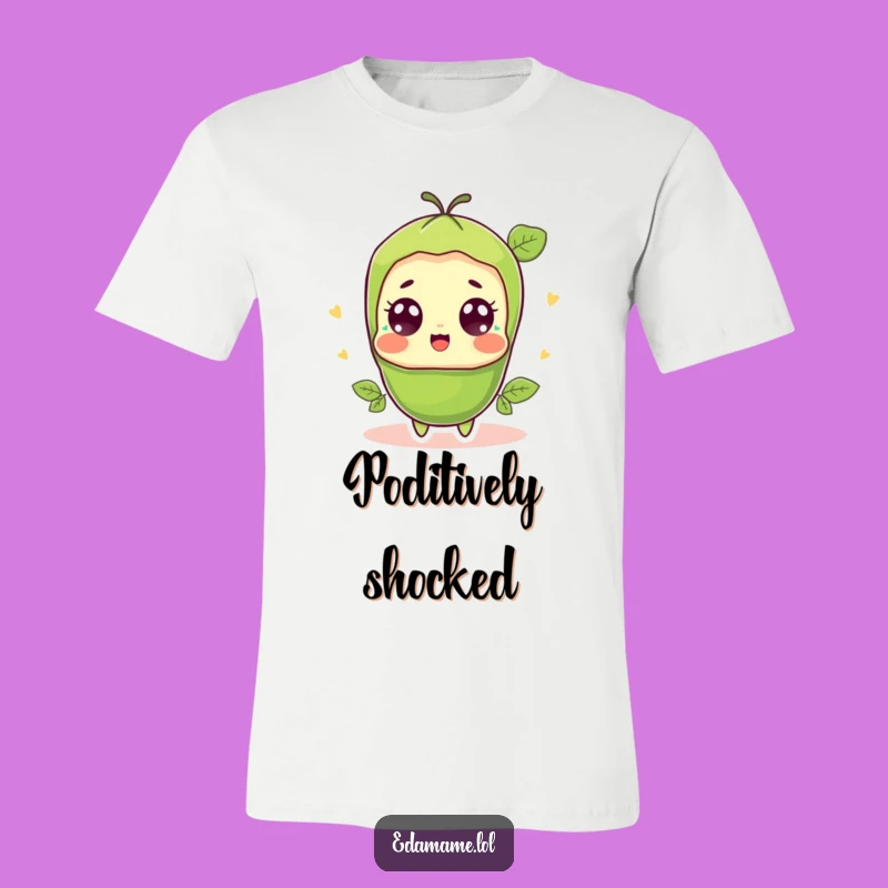 Funny Surprised Edamame T-Shirt - Wide-Eyed Happy Bean Tee Gift